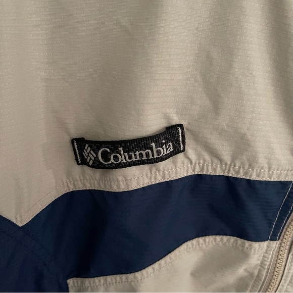 Columbia Women’s Packable hooded Windbreaker Jacket size XL EUC blue and stone - Picture 9 of 10